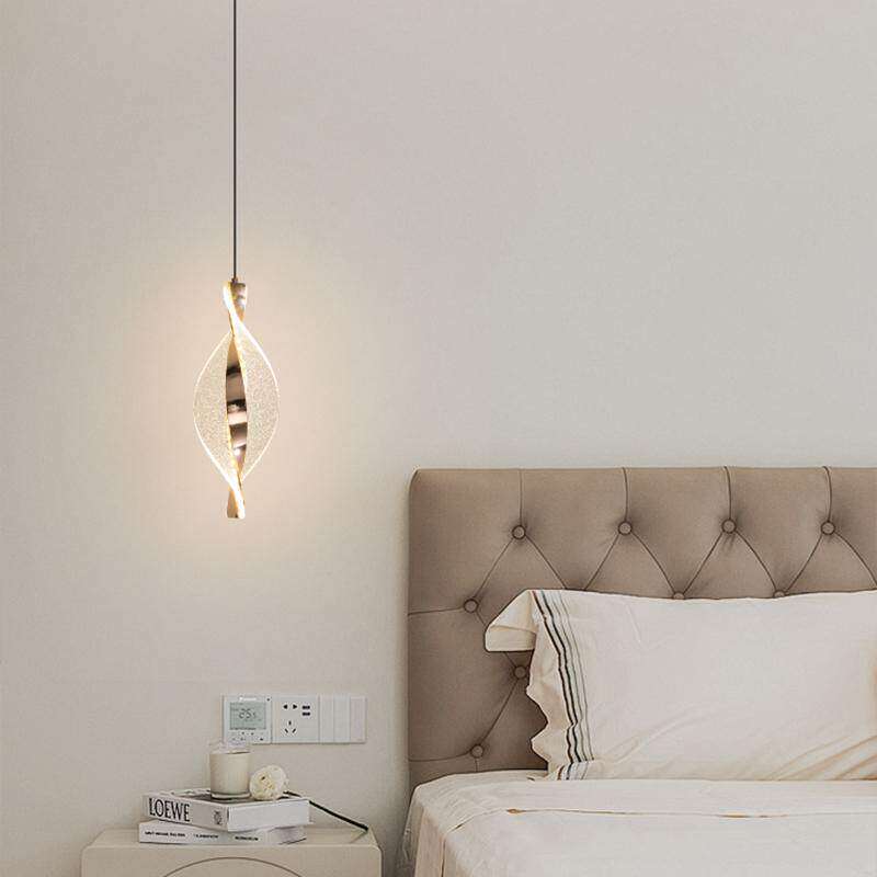 高级感主卧室床头吊灯现代创意个性温馨吊线灯可升降背景墙小吊灯