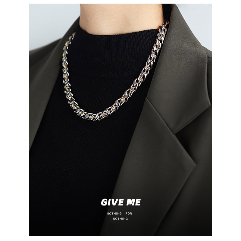 GM【藏金】钛钢古巴链男