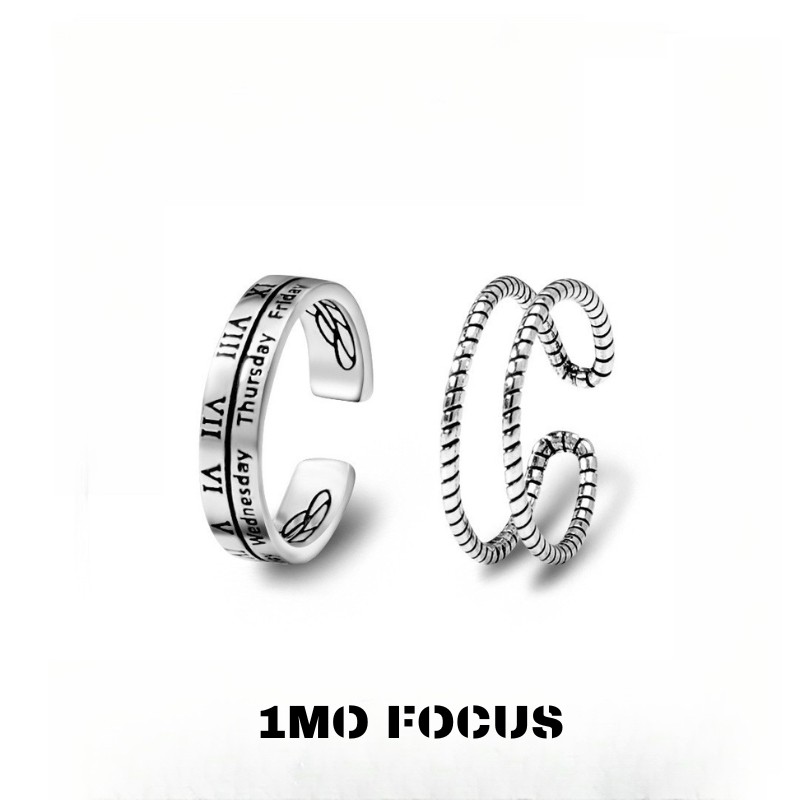 1MOFOCUS复古罗马数字戒指指环