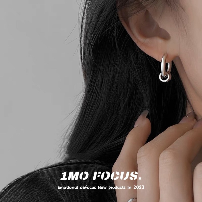 简约几何圈圈耳扣男女情侣配饰