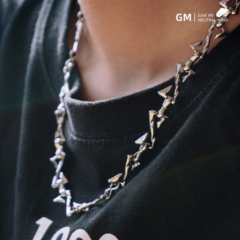 GM原创设计镂空拼接中性项链