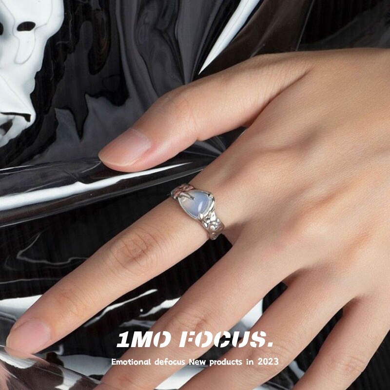 1MOFOCUS原创蛋白石戒指指环女