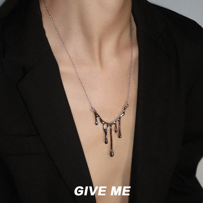 GIVEME钛钢无性别熔岩项链