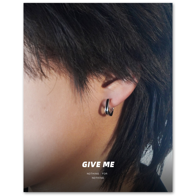 GM中性纯银耳环甜酷辣妹