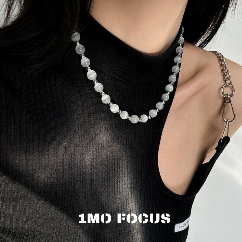 超A拼接猫眼石项链中性