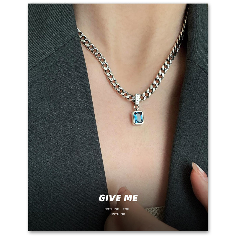 GM丨海洋之心系列钛钢锆石项链女