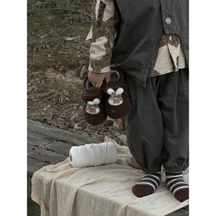 休闲可爱 保暖童鞋 PL086 冬季 小兔兔儿童毛呢棉鞋