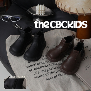 儿童皮靴秋冬加绒男女童英伦骑士靴247019 复古切尔西 The CBC