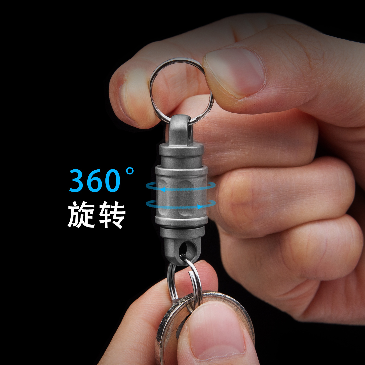 钛合金钥匙扣高端弹簧锁扣汽车迷你万向旋转环扣EDC工具钥匙配件