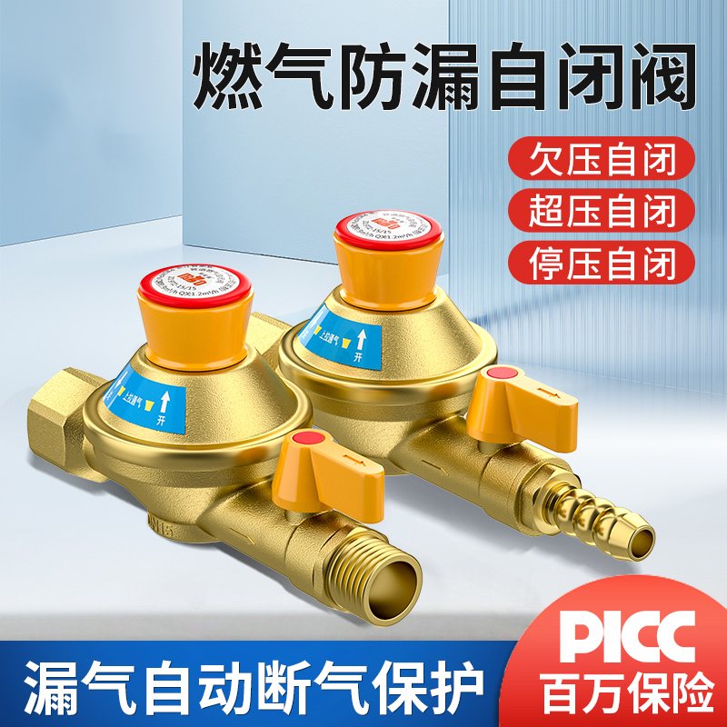 天然气自闭阀家用自动切断关闭热水器漏气超压保护管道燃气安全阀