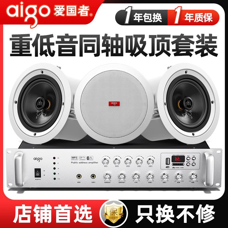 爱国者X211餐厅同轴蓝牙吸顶音响喇叭家用顶装音箱客厅室内大功率