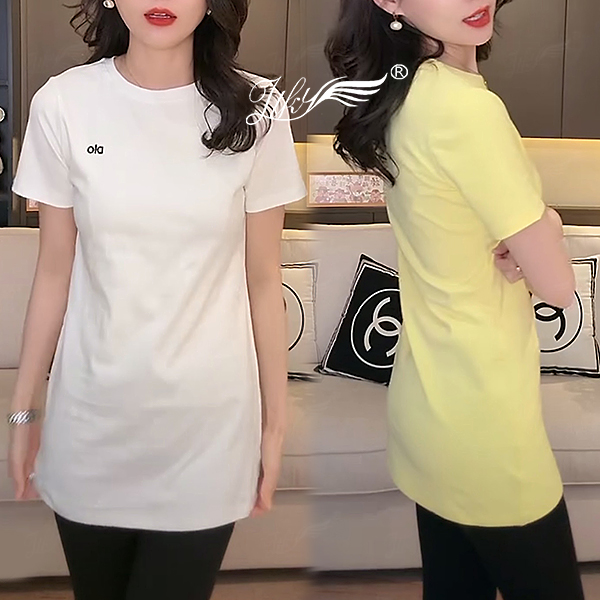 简约休闲气质百搭简约净版T恤女