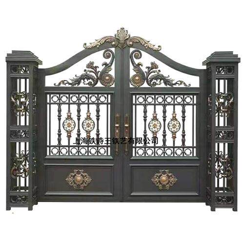 上海铁艺大门庭院门双开门中欧式别墅门铝艺大门电动平移门四折门