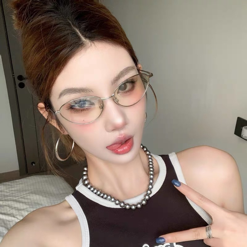 大媛家Sunny 复古欧美墨镜女透明高级感方圆脸显瘦猫眼太阳镜潮