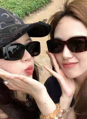 大媛家Sunny 蔡文静方形墨镜女新款高级感显脸小防紫外线太阳眼镜