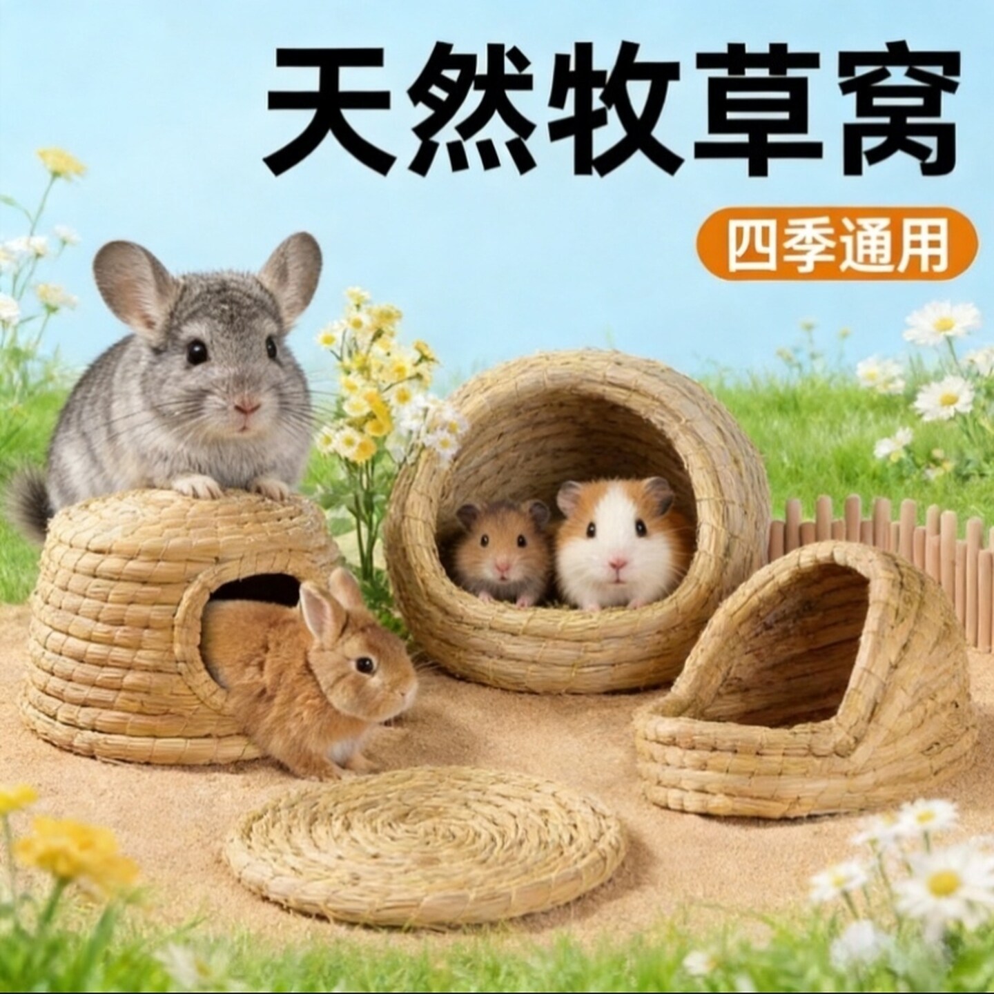 荷兰猪躲避屋兔子草窝鸽子窝仓鼠窝保暖松鼠龙猫豚鼠刺猬兔窝草窝