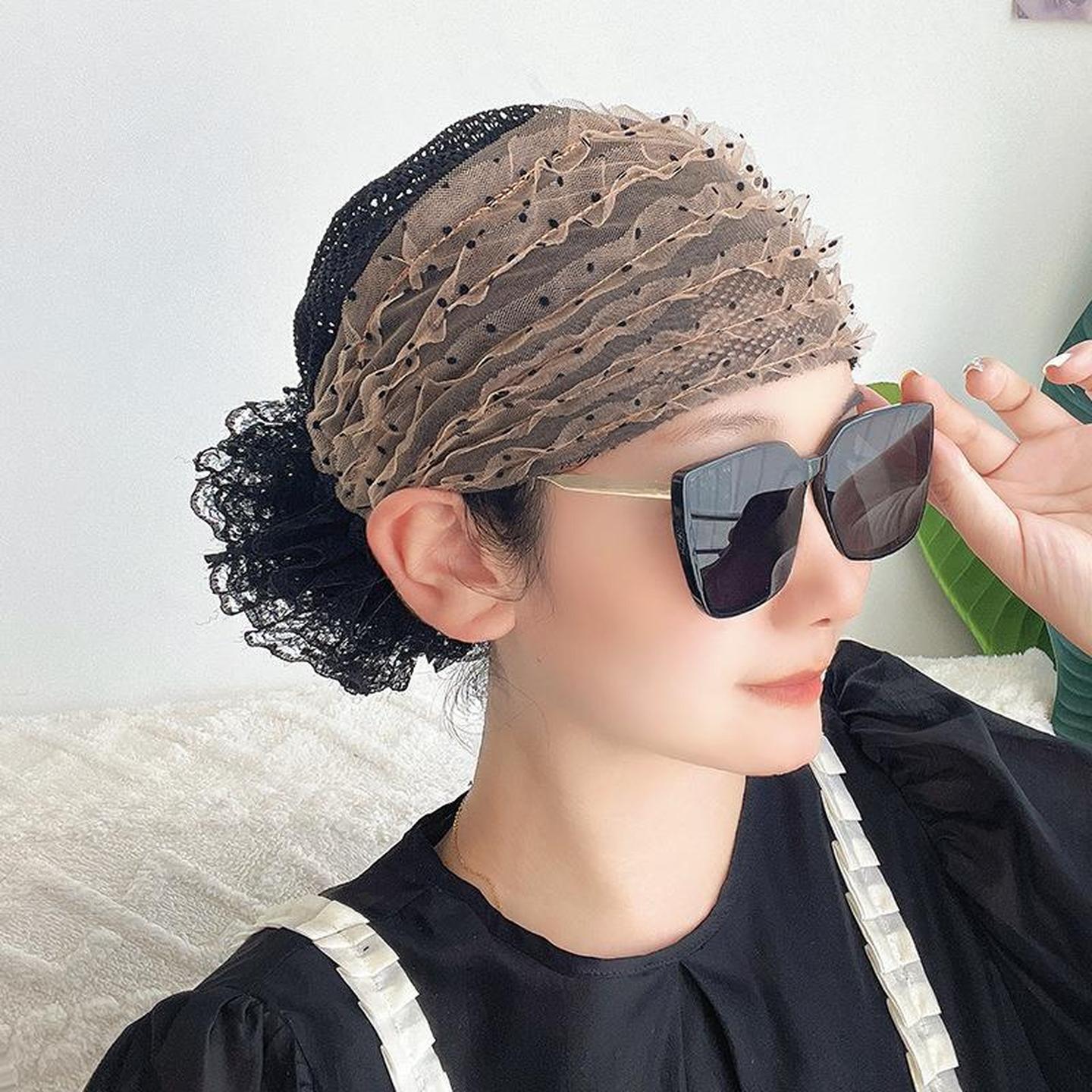 假发帽子一体女夏天包头帽薄亮丝遮白发包头帽洋气包头帽收发小帽