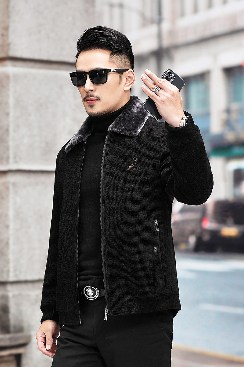 1304-2-808P85主推大货秋冬中老年翻领商务夹克雪尼尔翻领棉衣服,男装夹克,星座1108-3
