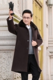 1205P160中老年可脱卸毛领中长款呢大衣爸爸装商务毛呢翻领大衣男，男装毛呢大衣，星座1108-3