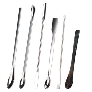 实验室药勺不锈钢药匙称量勺单头双头取样勺不锈钢药勺微量计量勺塑料三合一药勺子牛角药勺14/16/18/20/22cm