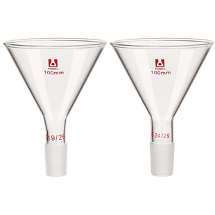 荣力普玻璃加料漏斗具磨口三角漏斗60/75/80/90/100/120/150mm标口放料固体液体粉末化学实验室器材可定制