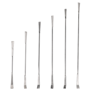 304不锈钢药刮微量药勺药匙200mm刮平勺一平一弯一刮小刮勺小药匙刮铲实验室不锈钢药刮取量器材器皿