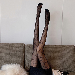 前男友黑丝袜字母女薄款夏季防勾丝白色蝴蝶性感jk网袜连裤袜子秋