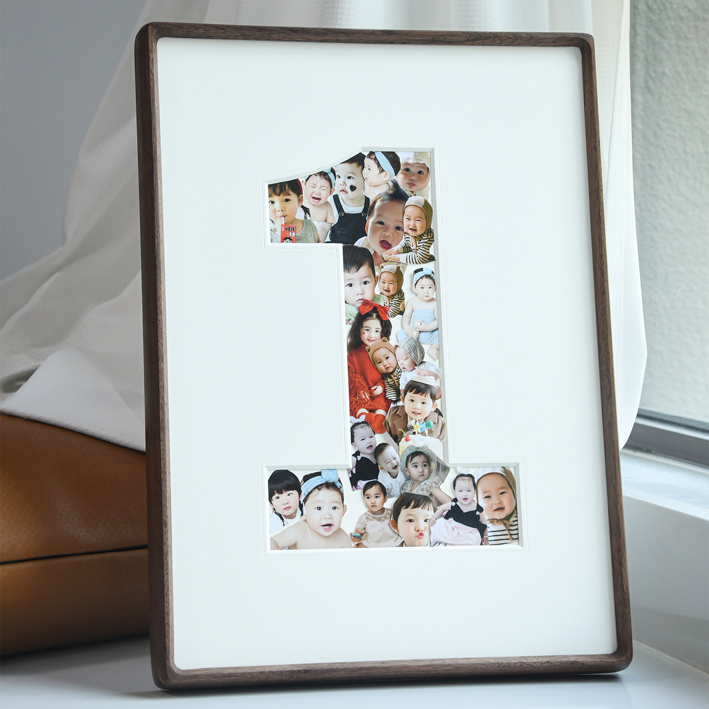 一周岁宝宝成长记录相框diy洗相片做成挂墙实木框定制成长记录框