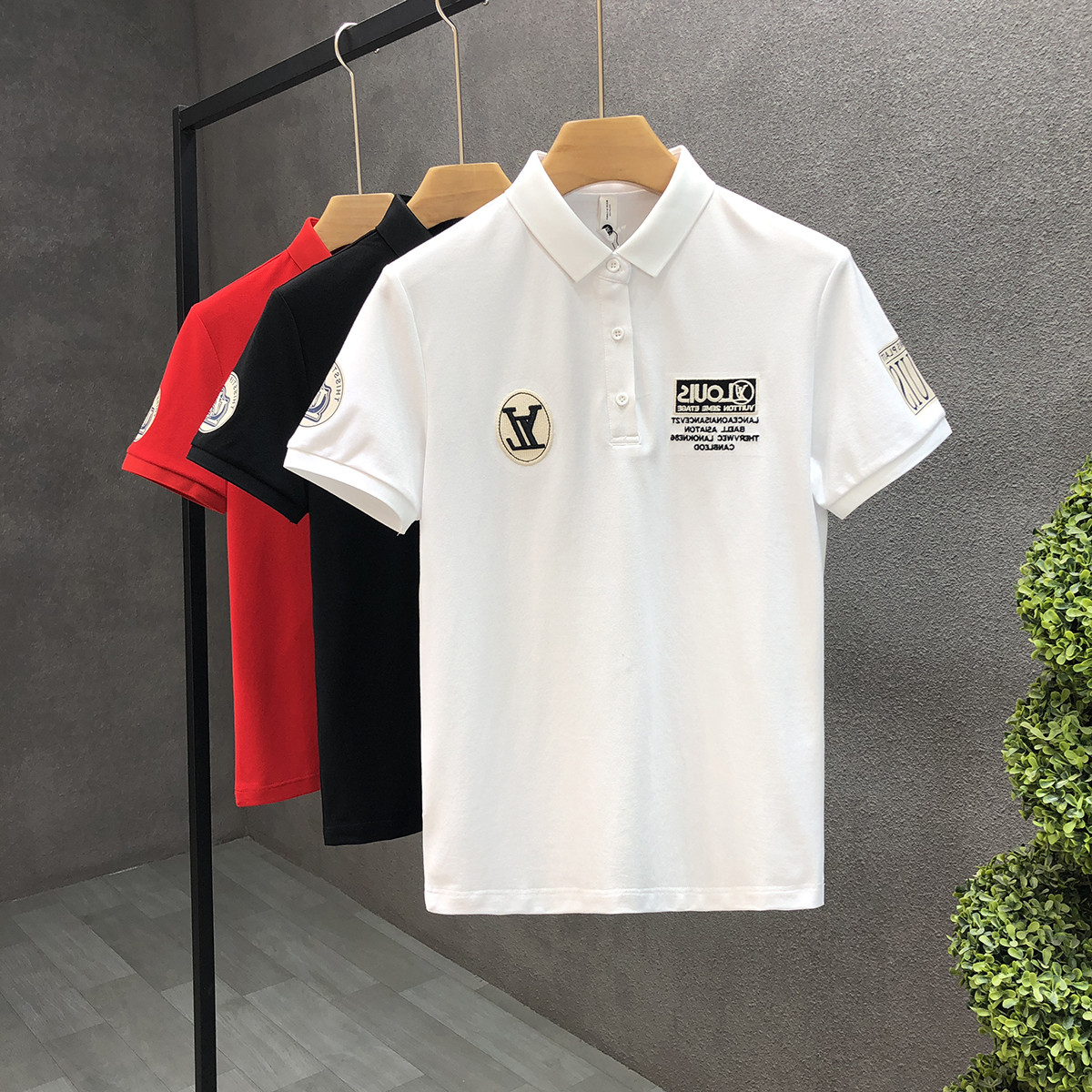 EUROPE STATION MENS HIGH-END PRINTED LAPEL POLO SHIRT MENS 2023 NEW MENS SUMMER FASHION BRAND INS SHORT SLEEVE T-SHIRT