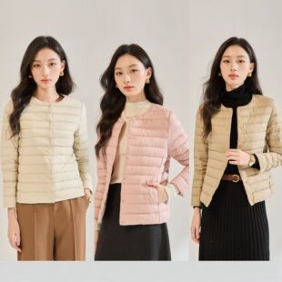 26春内胆圆领白色轻薄内穿白鸭绒保暖短款轻便打底羽绒服女外套