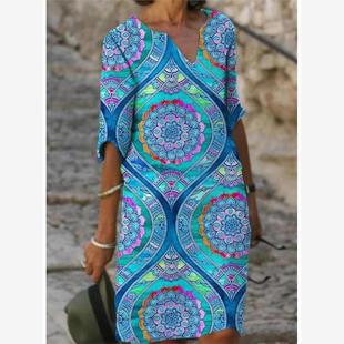 and loose autumn vacation dress度假宽松连衣裙 leisure Summer