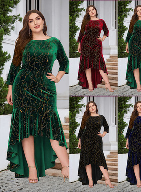 345XL plus size women fat MM dress大码女士连衣裙胖MM
