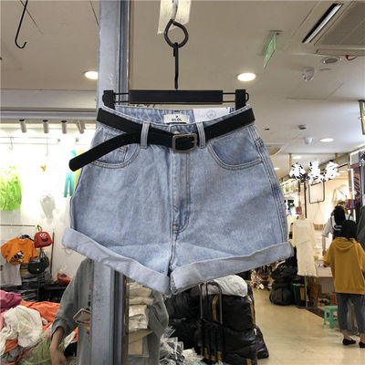 summer women denim shorts jeans ladies 高腰牛仔短裤女a字热裤