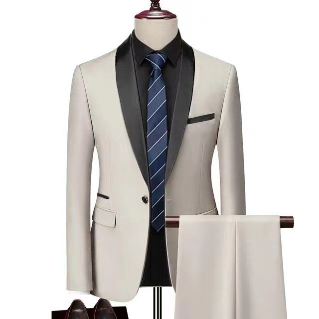 Men's Suits 2Pcs Casual Slim High Quality Stylish Suit S