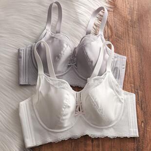 内衣女大胸显小薄款 收副乳防下垂调整型软钢圈性感纯欲文胸罩夏季