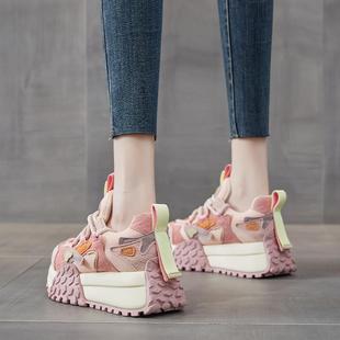 今年流行的老爹鞋女款2025春季新款厚底增高小个子休闲百搭运动鞋