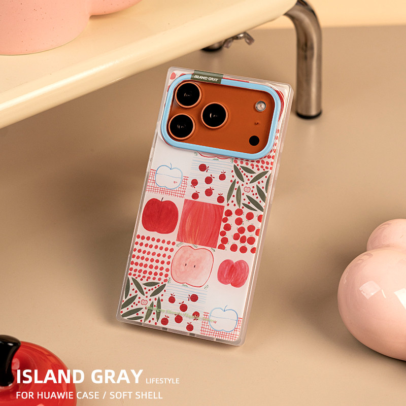 灰岛 春日苹果拼图方形手机壳 双层印花 适用于苹果iPhone1