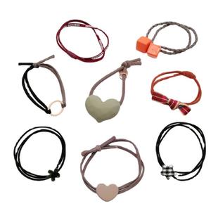 8件套韩国打结头绳韩版 可爱皮筋发绳网红森女系发圈束发带