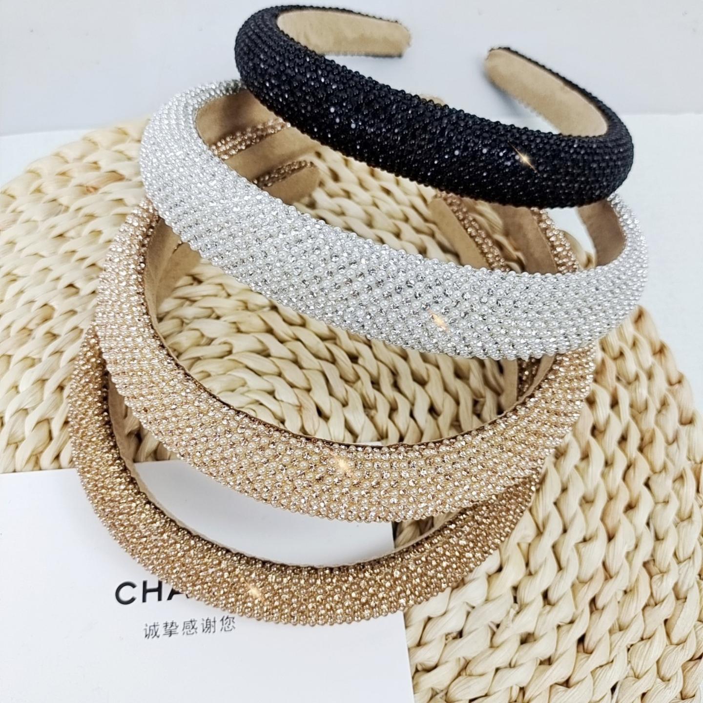 欧美珍珠水钻满天星发箍