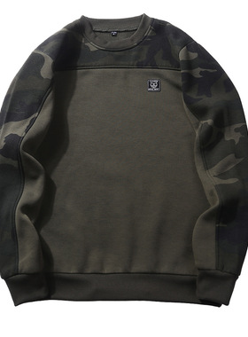 Men autumn winter pullover top large camouflage sweatershirt