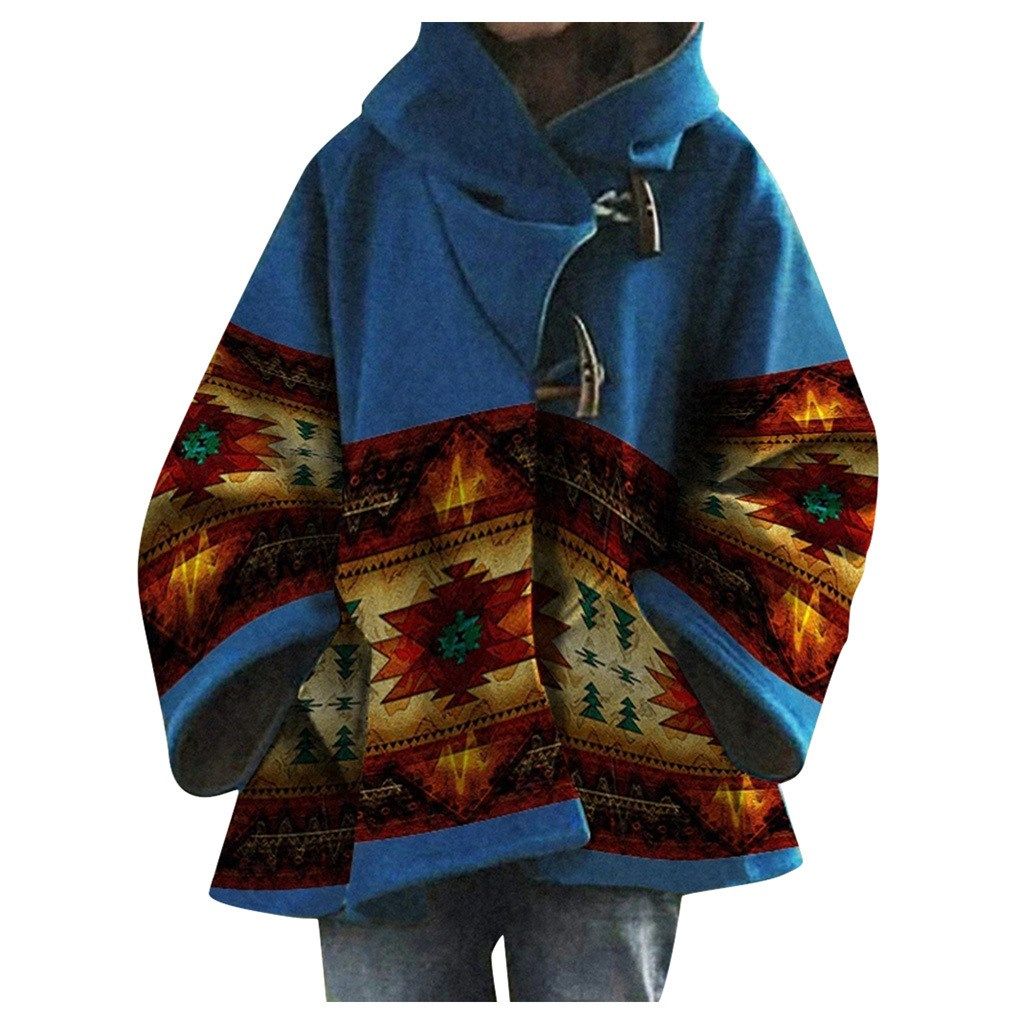 amazon women jacket woolen cloth coat big size 5xl女印花外套