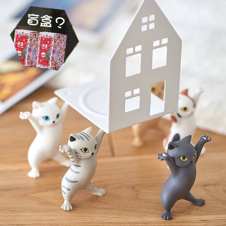 抬棺猫咪笔架ins恶搞风抬棺猫盲盒公仔手办摆件妖娆猫生日礼物