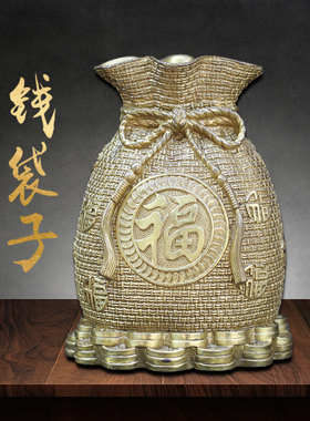 黄铜聚宝盆摆件黄铜米缸存钱罐家居客厅装饰品店铺开业礼品