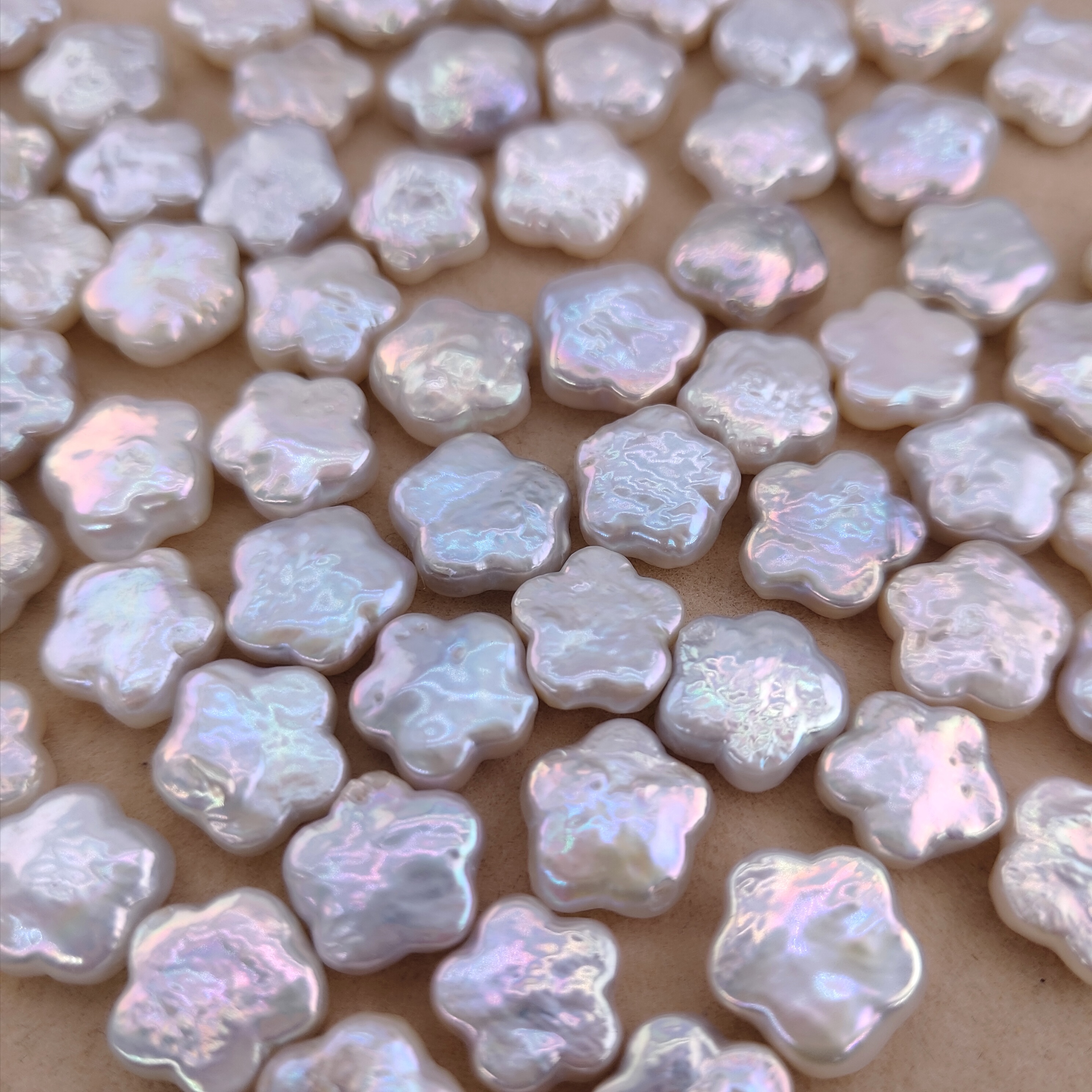 淡水珍珠裸珠梅花巴洛克珍珠