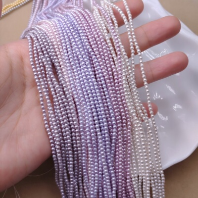 2mm小珠子通孔仿贝珠贝壳珍珠施家珍珠改珠DIY饰品配件材料