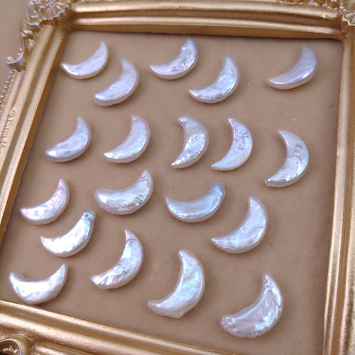 月亮形巴洛克珍珠白色淡水珍珠星空系列散珠裸珠批发