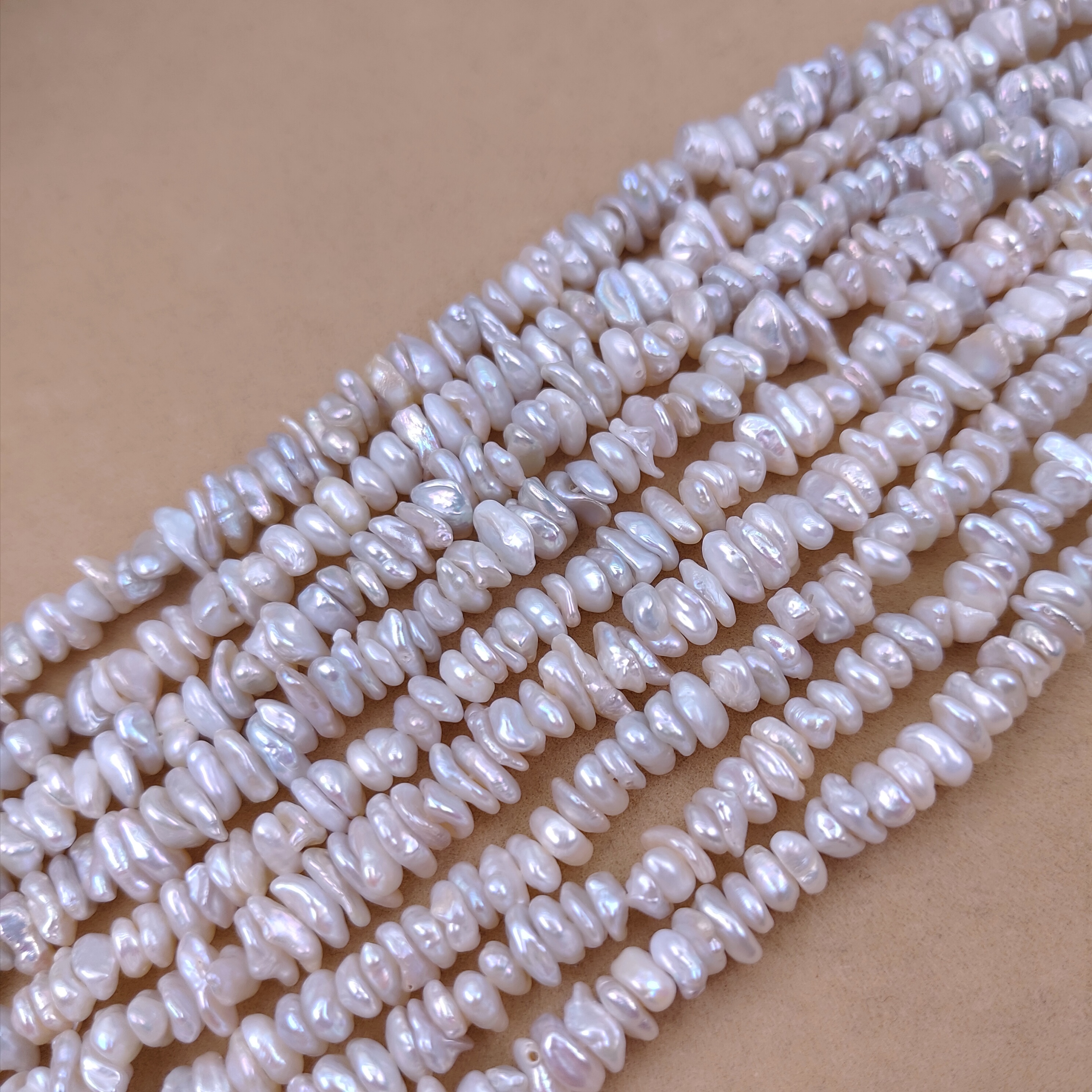 天然淡水疊孔再生珠巴洛克珍珠