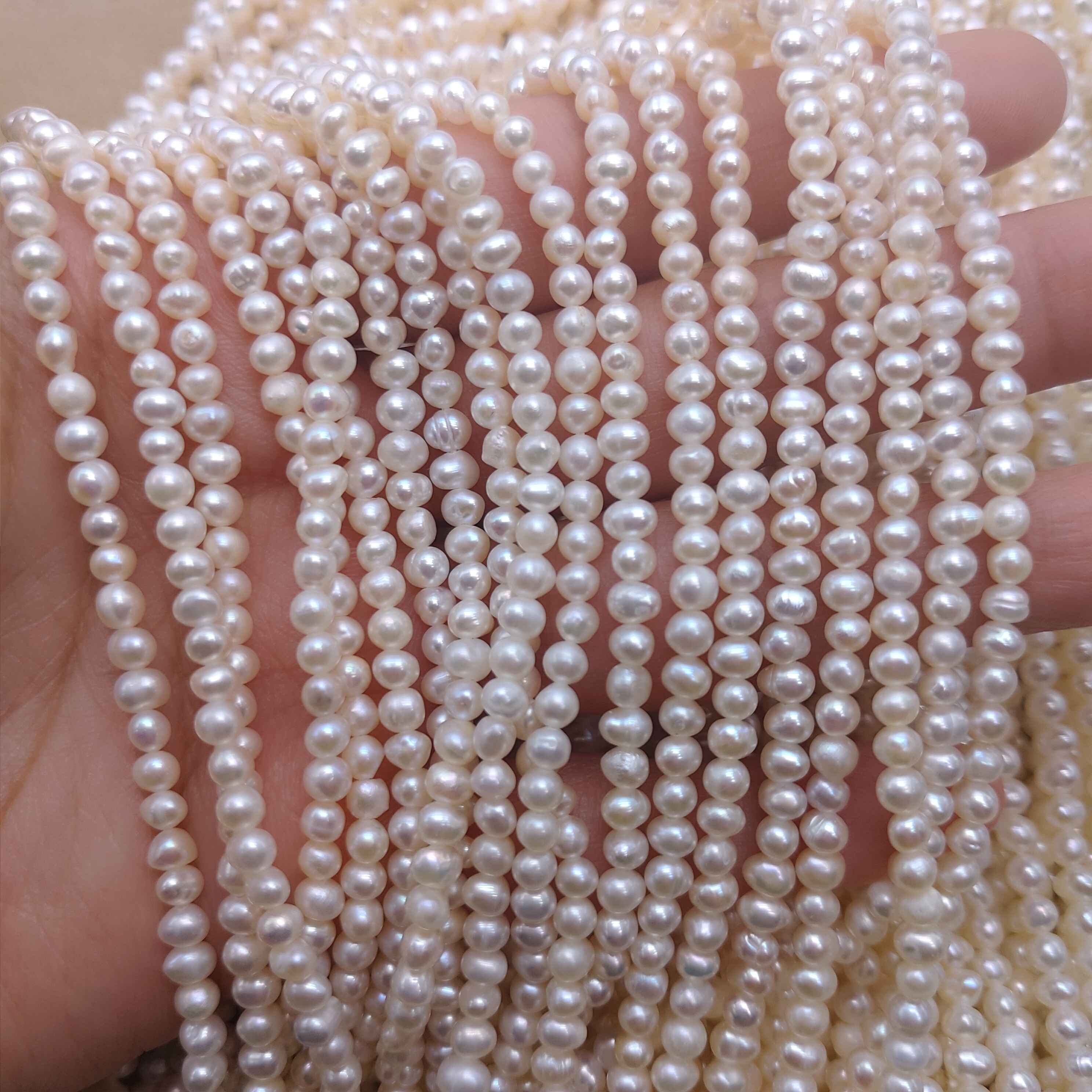 椭圆冲头小珍珠diy天然淡水珍珠