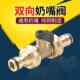 纯铜双向奶嘴直通阀门园林球阀4分6分软管快速拆装 接头水管快接