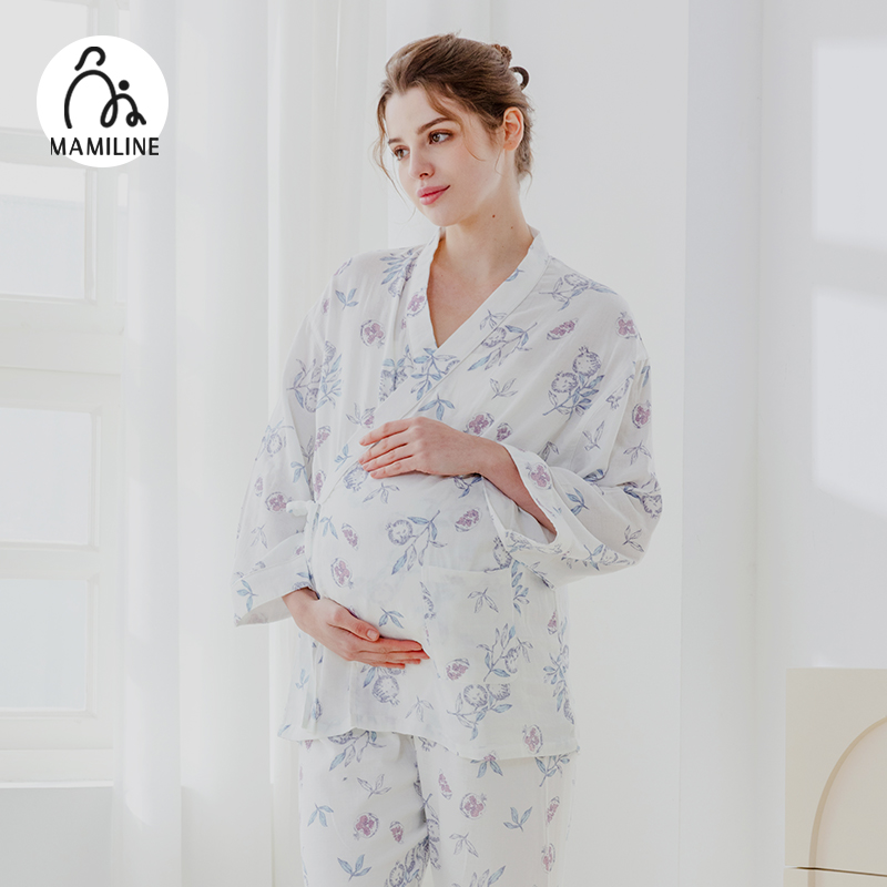 mamiline斜襟款月子服夏季